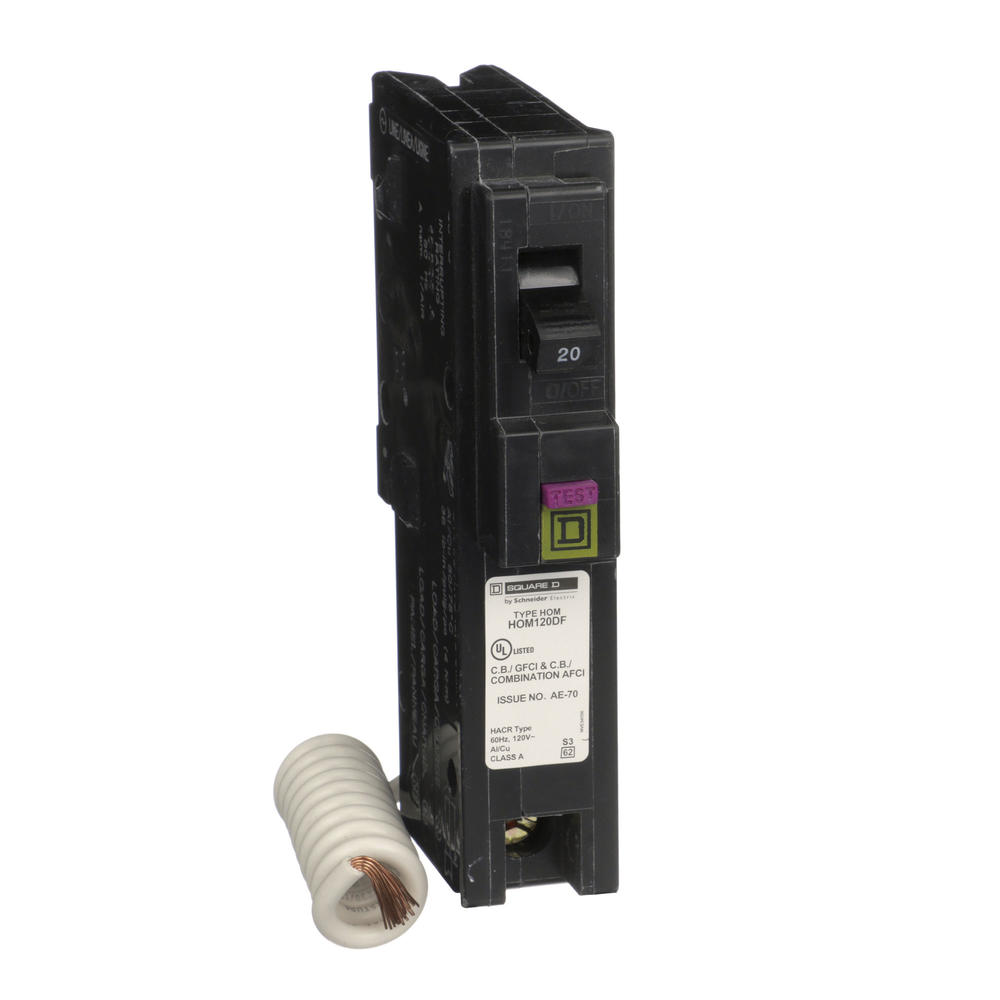 Square D Homeline 20-Amp 1-Pole Dual Function AFCI/GFCI Circuit Breaker Square D Homeline 20-Amp 1-Pole Dual Function AFCI/GFCI Circuit Breaker
