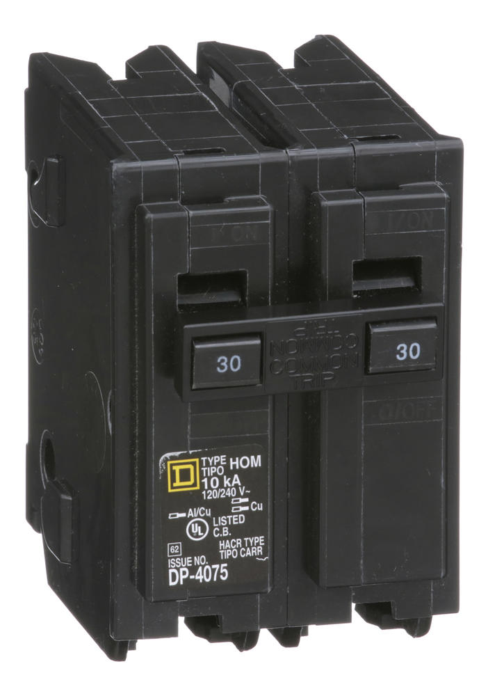 Square D Homeline 30-Amp 2-Pole Standard Trip Circuit Breaker Square D Homeline 30-Amp 2-Pole Standard Trip Circuit Breaker