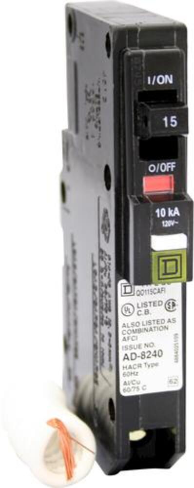 Square D QO 15 Amp Single-Pole Combination Arc Fault Circuit Breaker(QO115CAFIC)