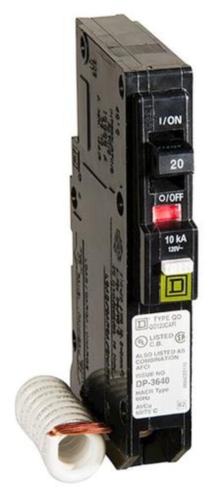 Square D QO 20 Amp Single-Pole Combination Arc Fault Circuit Breaker(QO120CAFIC)