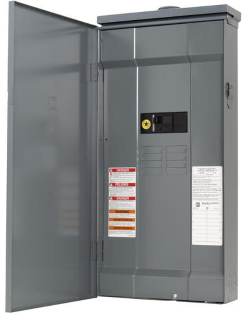 Square D QO 200 Amp 8-Space 16-Circuit Outdoor Main Breaker Load Center with Feed-Thru Lug and Cover