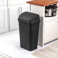 Sterilite 13 Gal Swing Top Lidded Wastebasket Kitchen Trash Can, Black (4  Pack), 1 Piece - Kroger