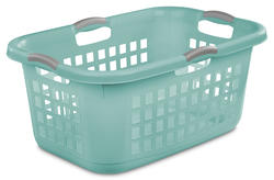 Sterilite® Ultra™ 2-Bushel Aqua Laundry Basket with Chrome Color Handles
