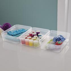 Stackable Plastic Craft Box Organizer Storage Container with 2