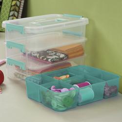 Sterilite 3-Layer Stack and Carry Organizer - Clear/Aqua, 1 ct - Fry's Food  Stores