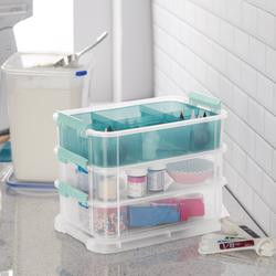 Sterilite 3-Layer Stack and Carry Organizer - Clear/Aqua, 1 ct - Harris  Teeter