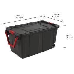 Performax® Industrial 40-Gallon Black Storage Tote with Snap-On Lid at  Menards®
