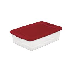 Sterilite 32 Qt Under Bed Latching Storage Container w/ Hinge Lid, Red (12  Pack)