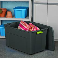 Sterilite Large 45 Gal Wheeled Latching Storage Tote Boxes, Gray/Green (4  Pack), 1 Piece - Kroger