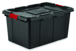 Sterilite 27 Gal./102 L Stacker Box, Black, Available in Case of 4