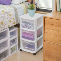 Sterilite 3 Drawer Storage Cart with Clear Drawers and Black Frame (8  Pack), 1 Piece - Fred Meyer