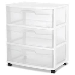 Sterilite 3-Drawer Plastic Rolling Storage Cart, Clear with Black Frame  (2-Pack), 1 Piece - Fred Meyer