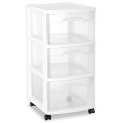 Sterilite Small 5 Drawer Storage Unit, Clear/White