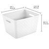 22-Quart Sterilite® White Tall Weave Storage Basket