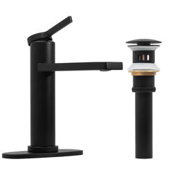 Tuscany Torsten One-Handle Matte Black Bathroom Sink Faucet at