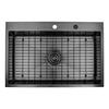 Strictly Kitchen and Bath Dual Mount 33" Black Hexagon Textured Stainless Steel Kitchen Sink
