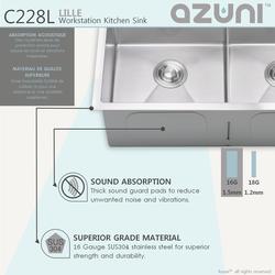 Azuni™ Lille Undermount 28 inch Stainless Steel Double Bowl