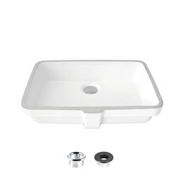 Stylish Ritzy 20-3/8"W x 14-1/4"D White Rectangular Undermount Bathroom ...