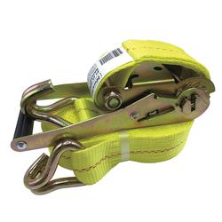 Performax® 2 x 27' Yellow Double J-Hook Ratchet Strap Tie-Down at