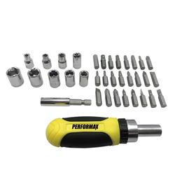 Performax® Quick Change Ratcheting Multi-Bit Screwdriver Set - 35