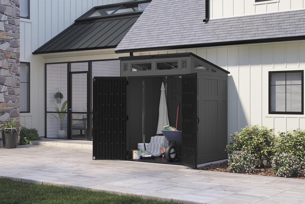 Suncast® Modernist® 6 x 5 Outdoor Resin Storage Shed at Menards®