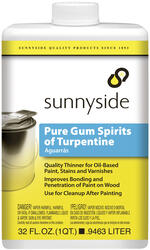 Sunnyside Pure Gum Spirits Of Turpentine, Quart Thinner 