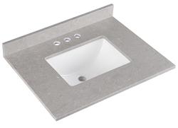TUSCANY® 25″W X 22″D DARK GRAY ENGINEERED MARBLE VANITY TOP WITH RECTANGULAR UNDERMOUNT BOWL
