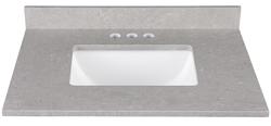 TUSCANY® 25″W X 22″D DARK GRAY ENGINEERED MARBLE VANITY TOP WITH RECTANGULAR UNDERMOUNT BOWL