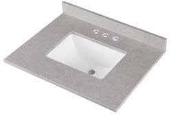 TUSCANY® 25″W X 22″D DARK GRAY ENGINEERED MARBLE VANITY TOP WITH RECTANGULAR UNDERMOUNT BOWL