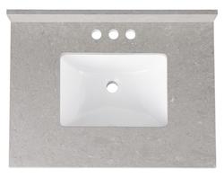 TUSCANY® 25″W X 22″D DARK GRAY ENGINEERED MARBLE VANITY TOP WITH RECTANGULAR UNDERMOUNT BOWL