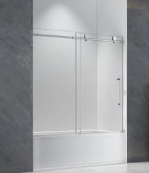 Tuscany Corsica 60"W x 60"H Chrome Frameless Soft-Close Sliding Tub ...