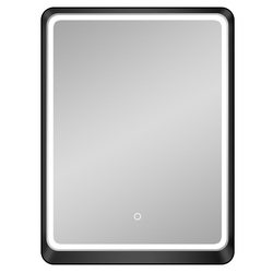 Tuscany® 24"W x 32"H Black Framed LED Lighted Mirror with Defogger and ...