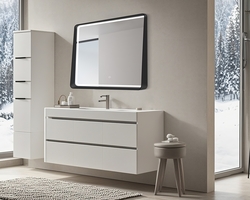 Tuscany® 36"W x 32"H Black Framed LED Lighted Mirror with Defogger and ...