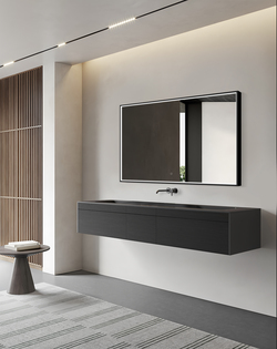 Tuscany® 48"W x 36"H Black Framed LED Lighted Mirror with Defogger at ...
