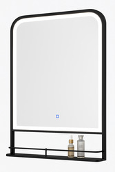 Tuscany® 24"W x 32"H Matte Black Framed LED Lighted Pharmacy Mirror ...