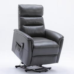 9181 Power Lift Recliner with Lumbar Support(Medium, Chenile Gray)