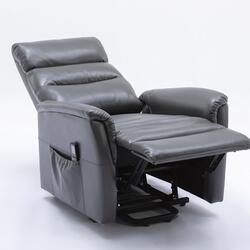 9181 Power Lift Recliner with Lumbar Support(Medium, Chenile Gray)