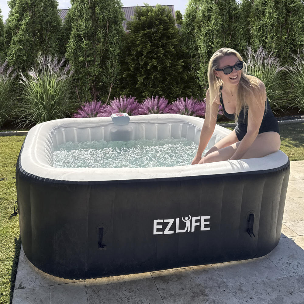 EZLife™ Full Laminated PVC Inflatable 6-Person Square Spa Hot Tub