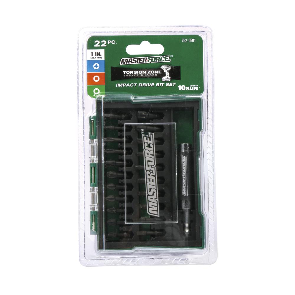 Masterforce® Impact Drive Bit Set- 22 Piece