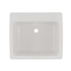 ASB 25-in x 25-in White Drop-In Laundry Sink with Faucet at