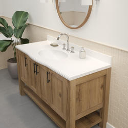 Swanstone™ Europa™ 55"W x 22"D Sandstone Solid Surface Vanity Top with ...