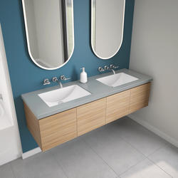 Swanstone™ 22"W x 16"D Charcoal Gray Rectangular Undermount Bathroom Sink at Menards®