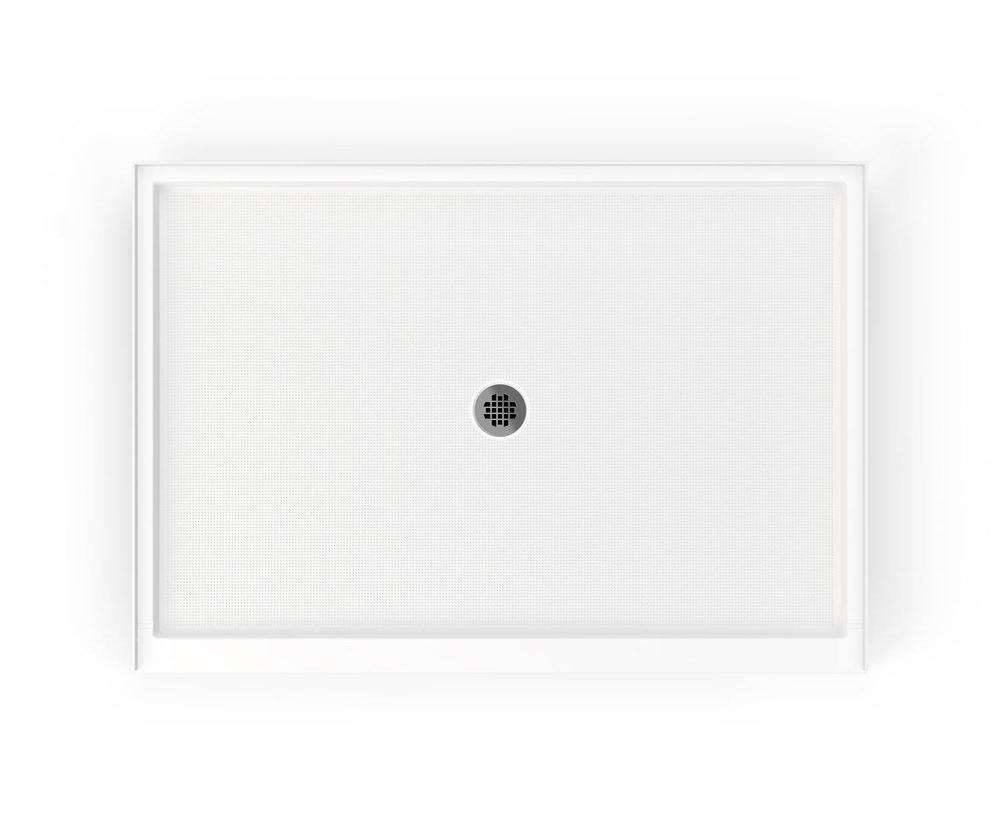 Veritek 32 in. x 48 in. Single Threshold Center Drain Shower Pan in White
