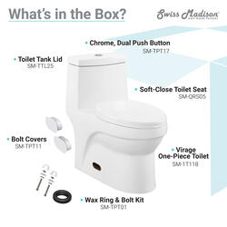 Swiss Madison Virage 1-Piece White Standard Height Elongated Toilet at ...