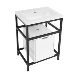 Swiss Madison Ivy 24"W x 18"D Matte Black Vanity and Glossy White