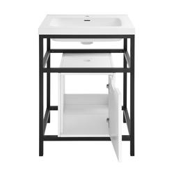 Swiss Madison Ivy 24"W x 18"D Matte Black Vanity and Glossy White