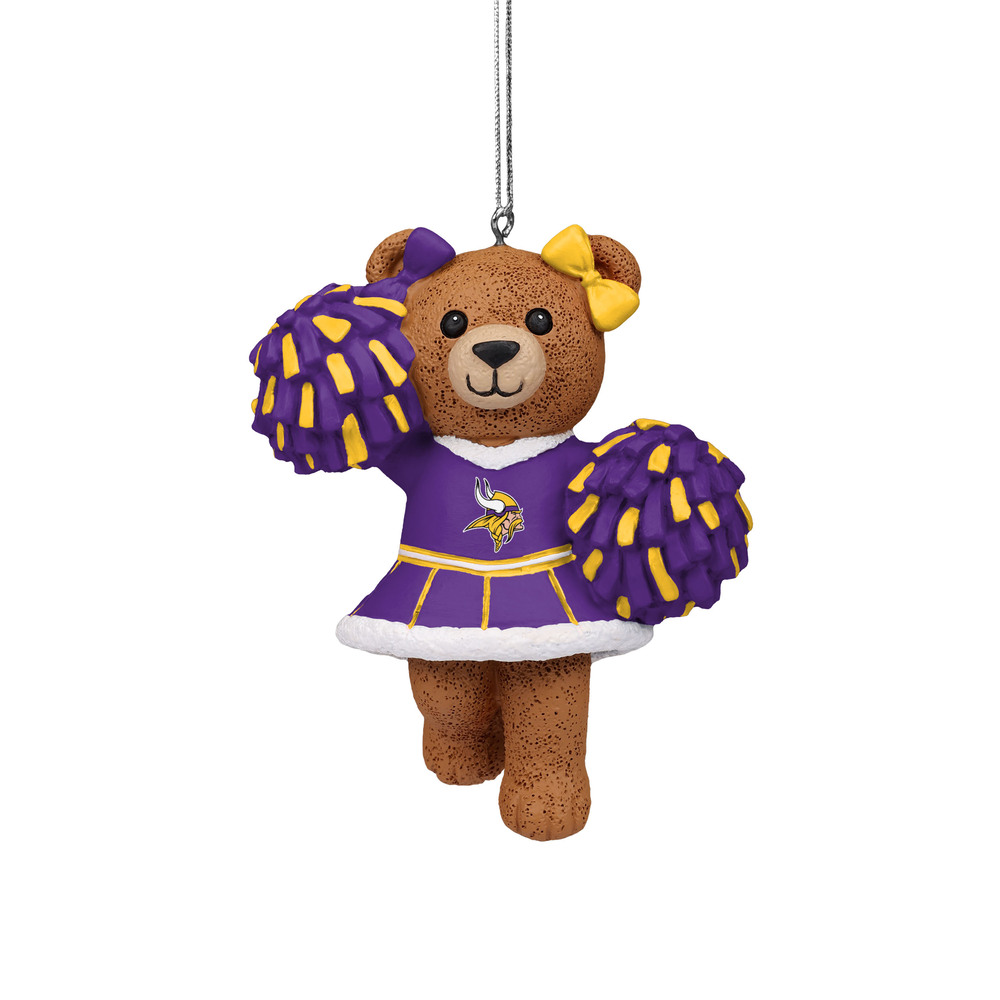 FOCO® Minnesota Vikings Resin Cheerleading Bear Christmas Ornament