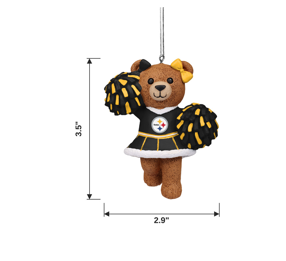 FOCO® Pittsburgh Steelers Resin Cheerleading Bear Christmas FOCO® Pittsburgh Steelers Resin Cheerleading Bear Christmas