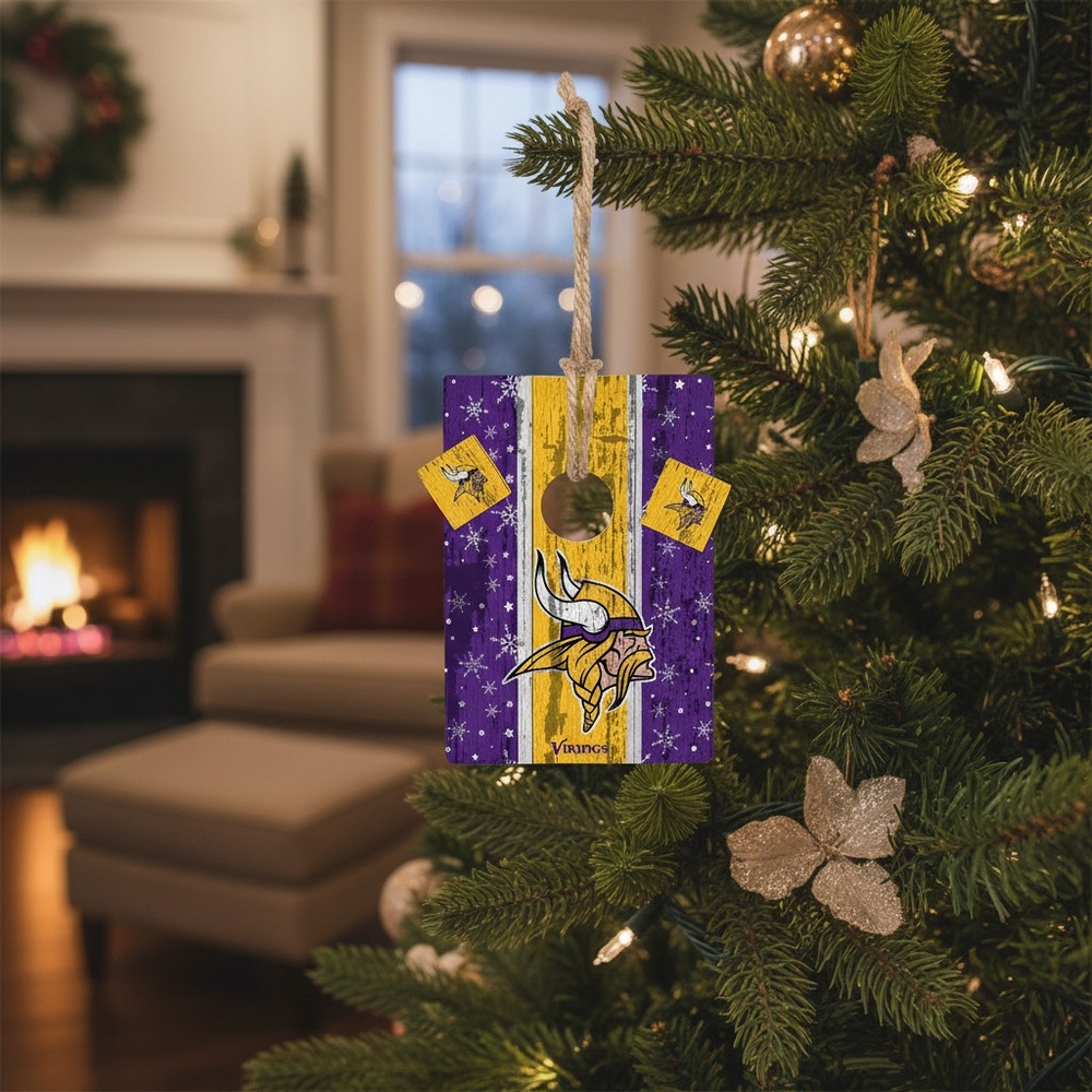 FOCO® Minnesota Vikings Wood Cornhole Christmas Ornament at Menards®