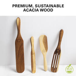 Wooden Spurtle Set Of 5 For Cooking, Acacia Wood Utensils For Kitchen, –  Mirkaza